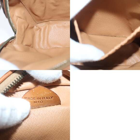 CELINE Macadam Canvas Shoulder Bag Pvc Leather Brown Gold - Picture 12 of 12